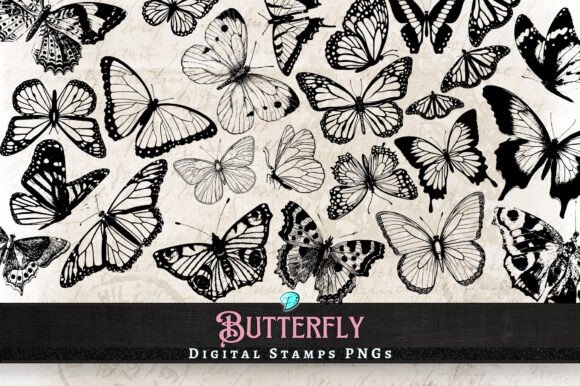 Download Butterfly Digi Stamps Transparent PNGs - Pngs Collection
