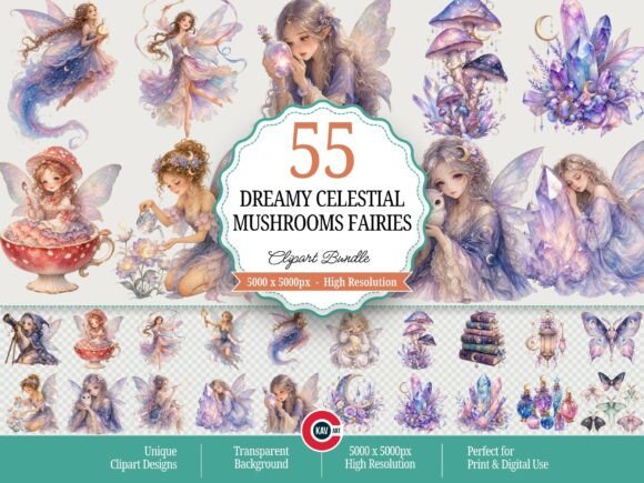 Download Dreamy Celestial Mushrooms Fairies PNGs - Pngs Collection