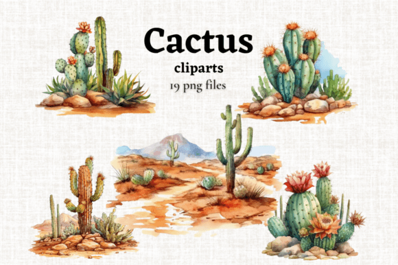 Download Watercolor Desert Cactus Clipart 19 PNGs - Pngs Collection