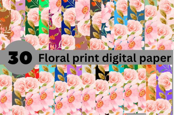 Download Floral Print Digital Paper - Floral print Collection