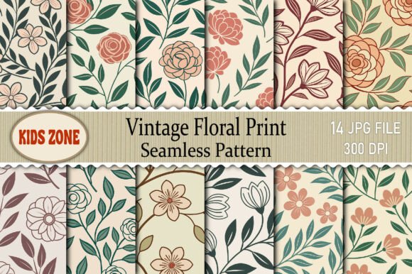 Download Vintage Floral Print Seamless Pattern - Floral print Collection