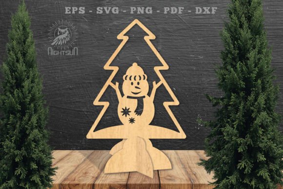 Download Snowman in Tree Laser Cut Home Decor SVG - Premium Resources