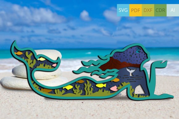 Download Layered Mermaid 3D Home Décor SVG Laser - Premium Bundle